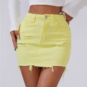 NEW SHEIN RIPPED HAW DENIM SKIRT